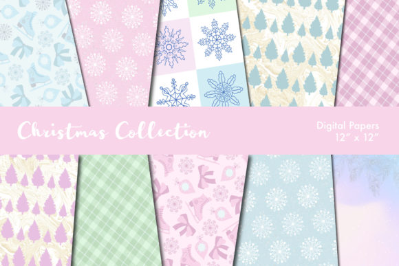 Download Pastel Christmas Scrapbook Paper - Pastel christmas Collection