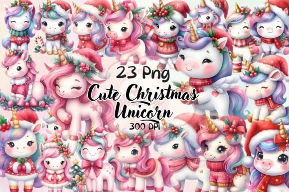 Download Cute Christmas Unicorn Sublimation - Christmas unicorn Collection