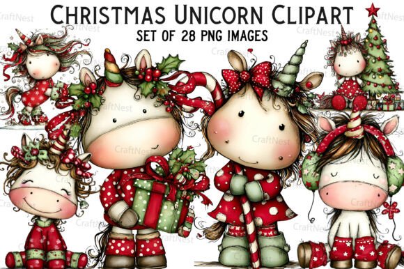 Download Christmas Unicorn Clipart - Christmas unicorn Collection