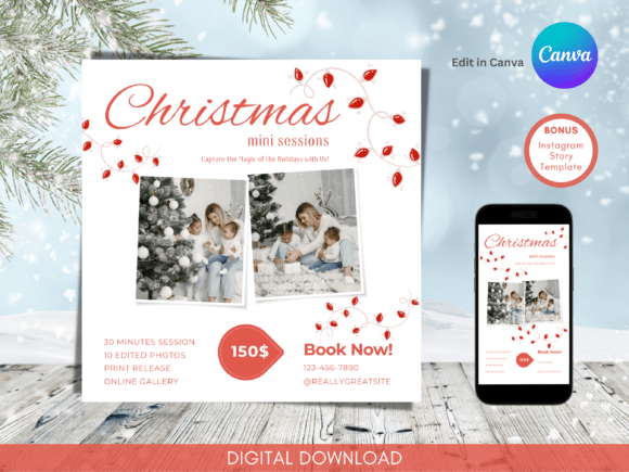 Download Christmas Mini Session Template Canva - Christmas mini session template Collection
