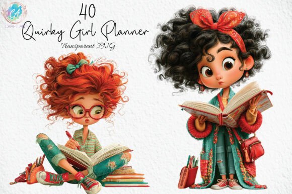 Download Quirky Girl Planner Clipart PNG - Planner clipart Collection
