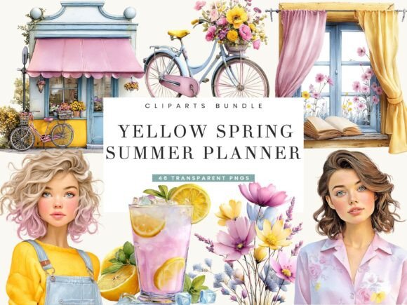 Download Yellow Spring Summer Planner Clipart - Planner clipart Collection