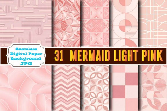 Download Mermaid Light Pink Digital Pattern Paper - Pink digital pattern Collection