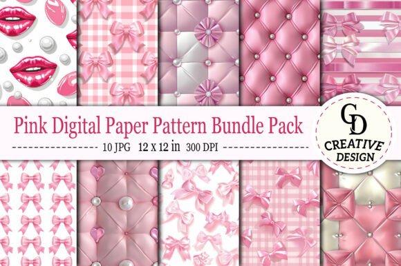 Download Pink Digital Paper Pattern Bundle Pack - Premium Resources