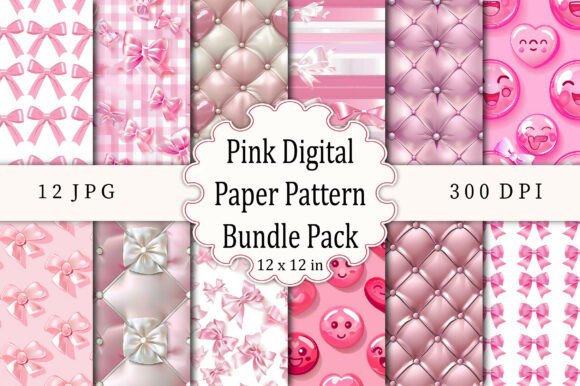 Download Pink Digital Paper Pattern Bundle Pack - Premium Bundle