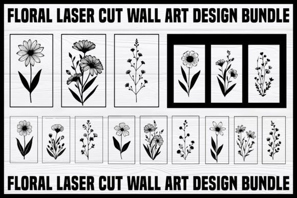 Download Elegant Floral Laser Cut Wall Art Bundle - Elegant Collection