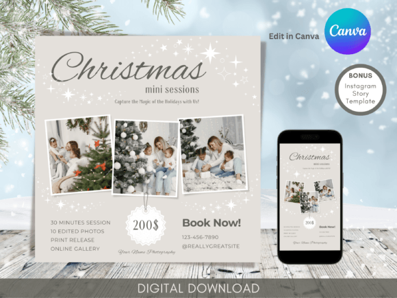 Download Christmas Mini Session Template Canva - Christmas mini session template Collection